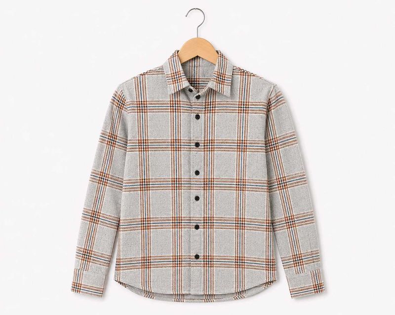 Grey Plaid Flannel Shirt