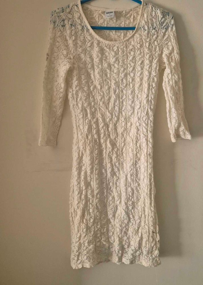 White Lace Bodycon  Dress