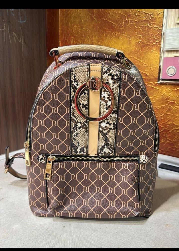 River Island Monogram Backpack