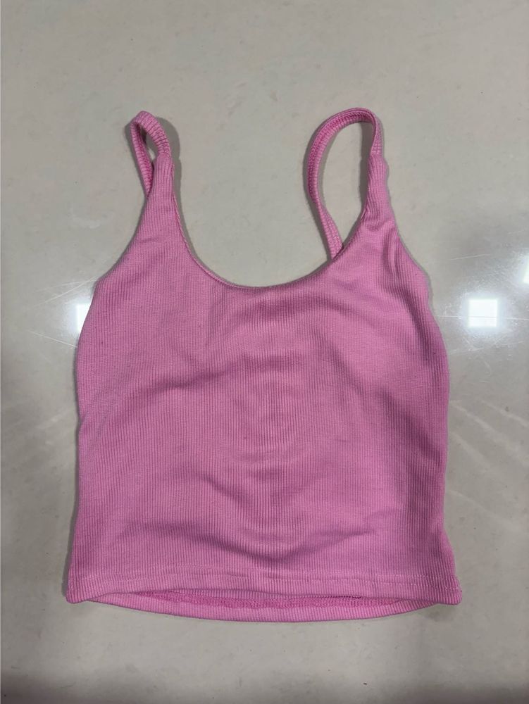 pink tank cropped top