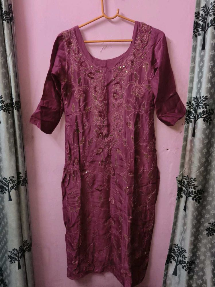 Embroidered Silk Kurta pant dupatta set