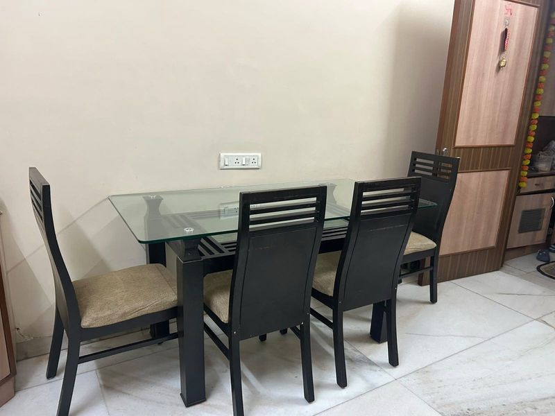 Modern Dining Table Set with Glass Top