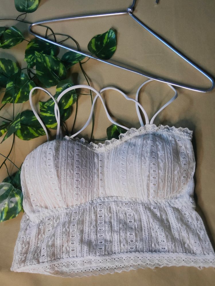 Floral Lace Beautiful Back Wireless Tube Tops Bra