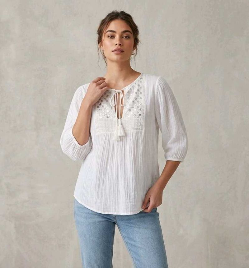 BOHO WHITE TOP(SPARKLE)
