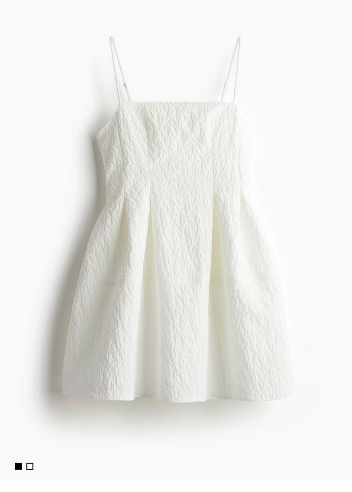White Textured Mini Dress