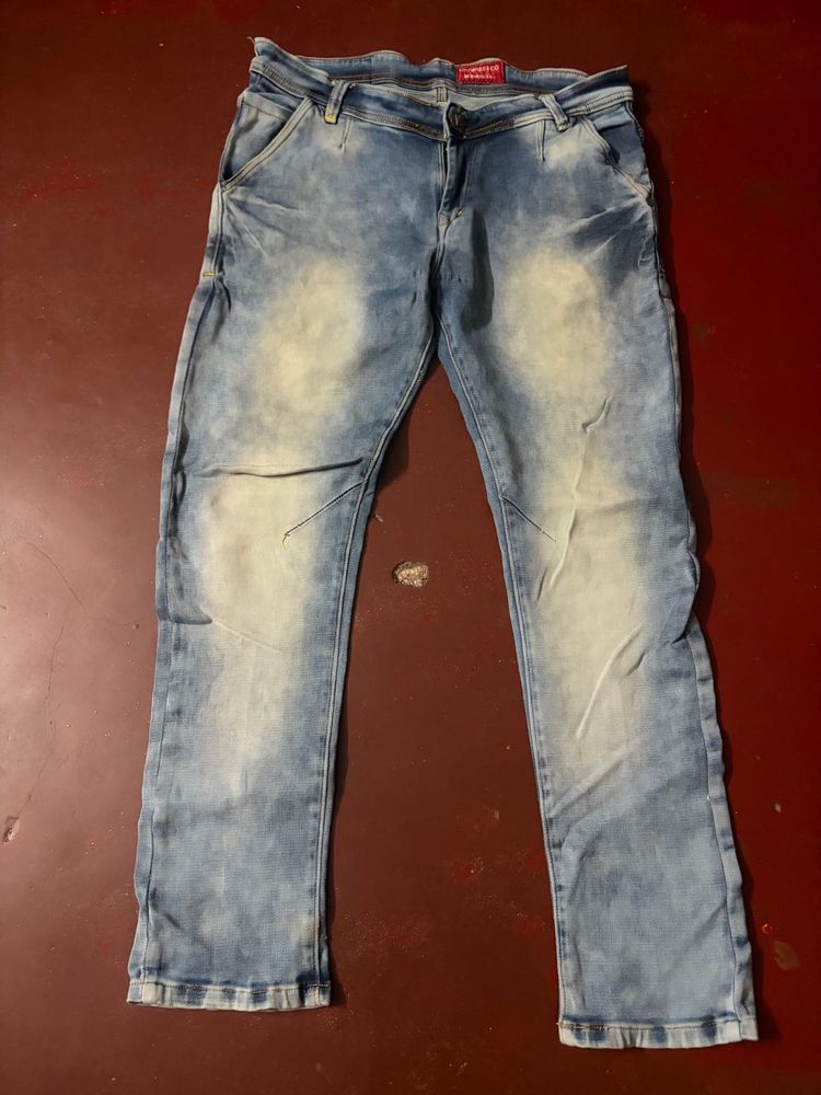 combo of 2 Men's Blue Acid Wash Jeans