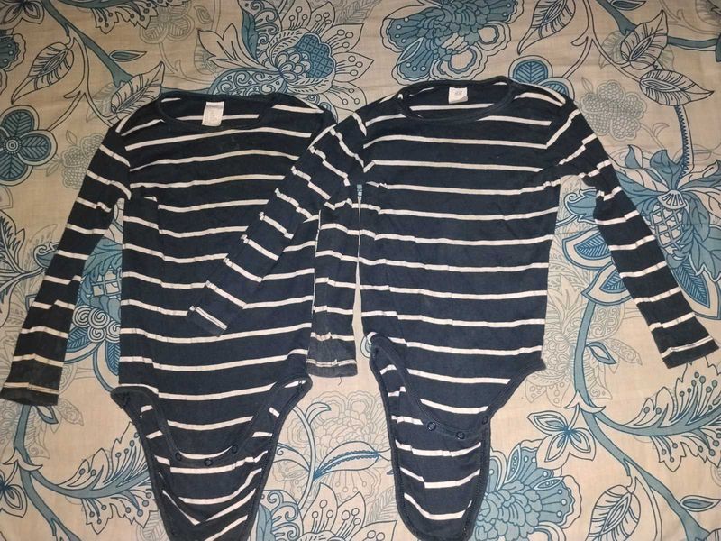 Bundle of 2 Striped Baby Bodysuits
