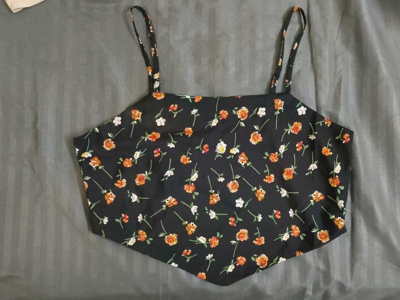 Cute Floral Print Crop Top