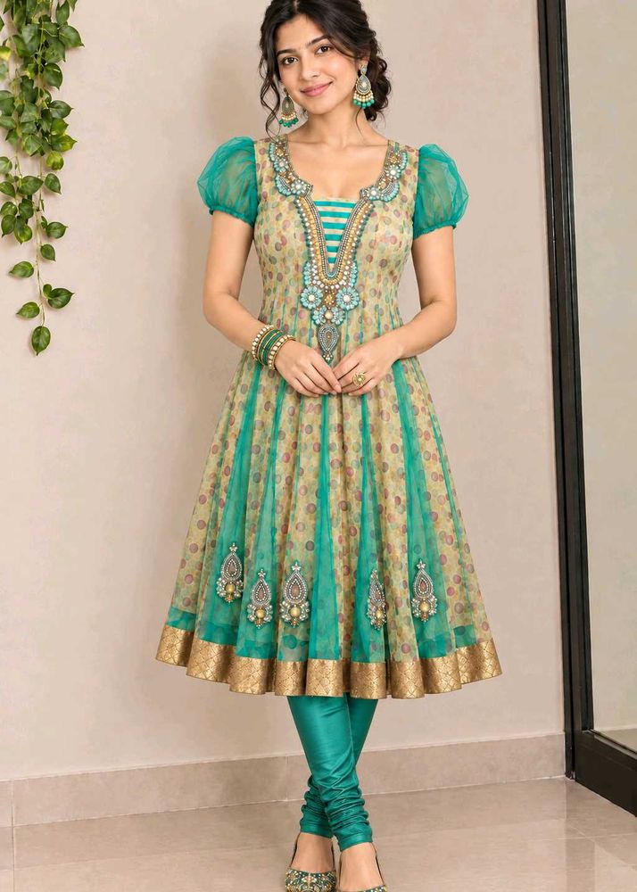 Green Anarkali suit Set