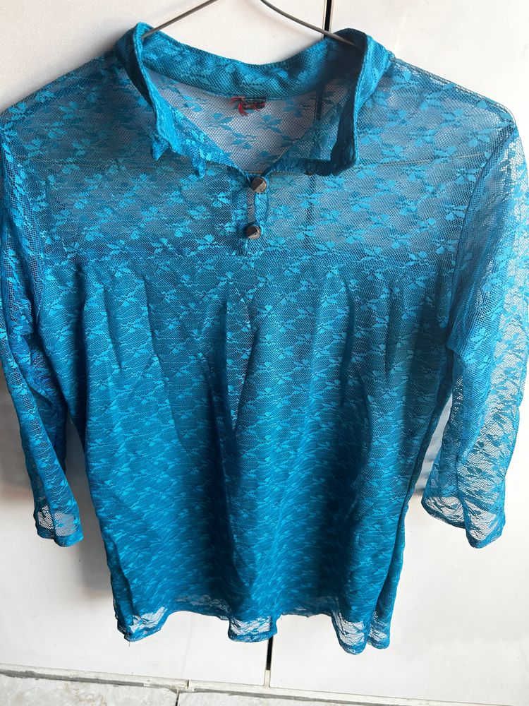 Blue Net Top
