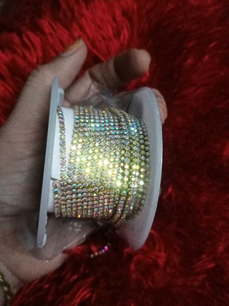 Sparkling Rhinestone Trim Ribbon For Art And Desig