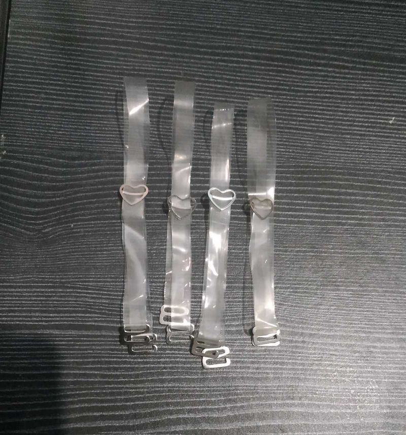 Clear Bra Straps with Heart Detail