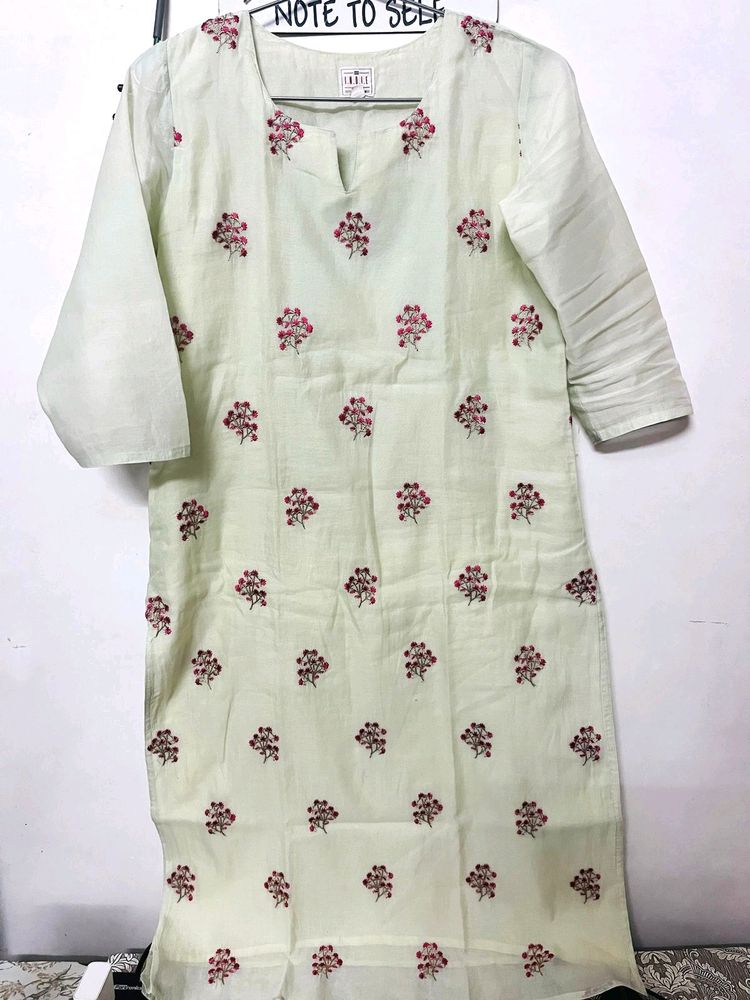 Indie Picks Chanderi Silk Straight Kurta