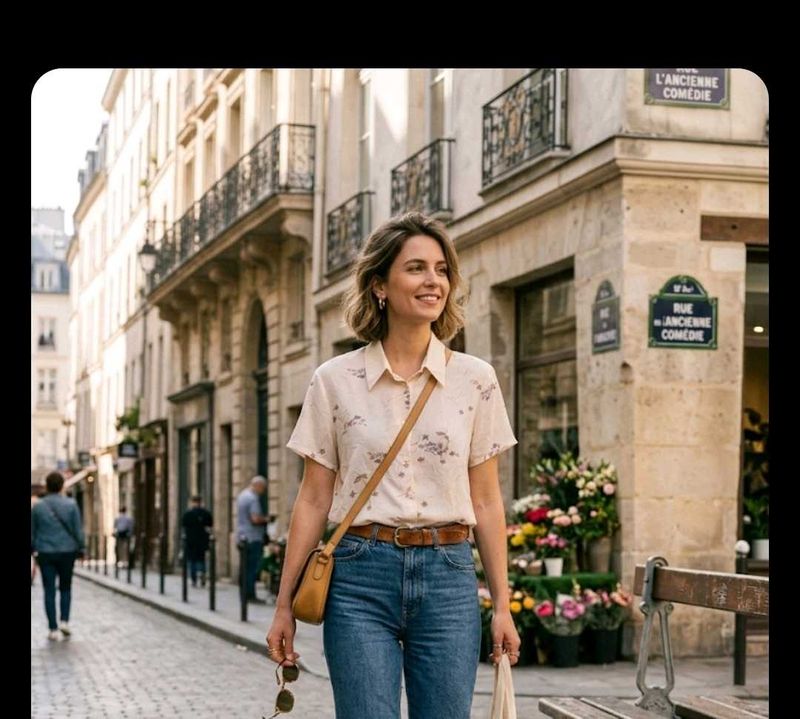 Chic Floral Print Button-Up Shirt