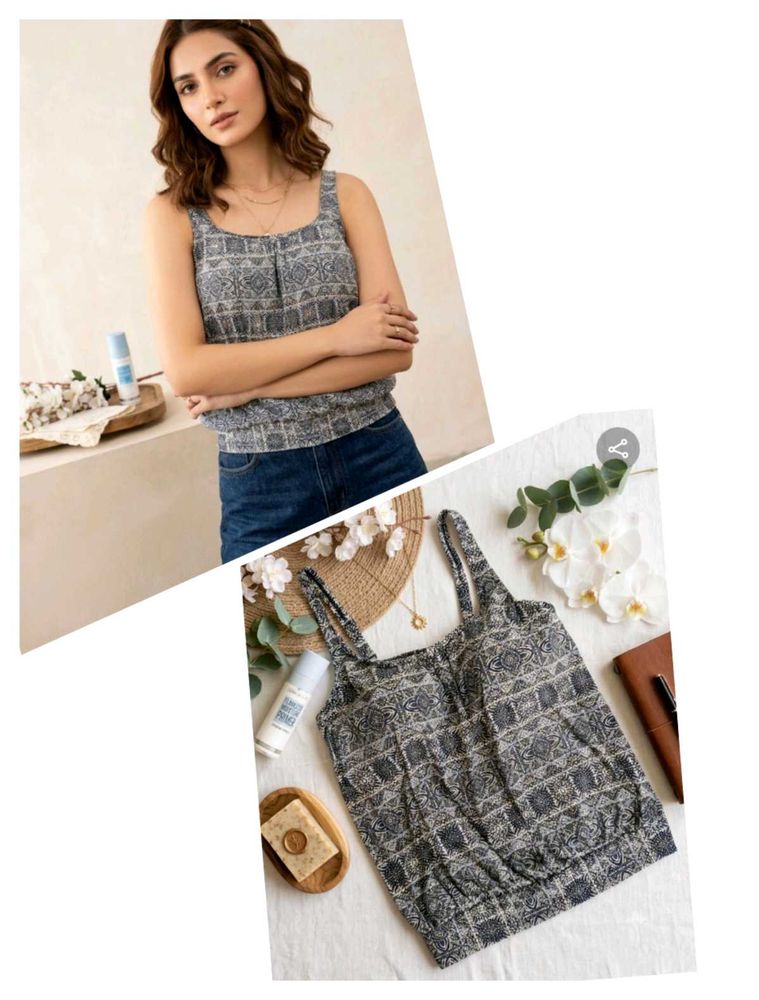Stylish Sleeveless Printed Top