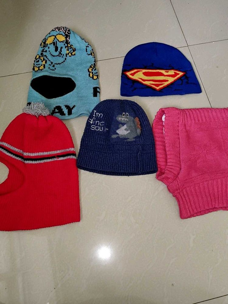 Bundle of 5 Winter Beanies for kids