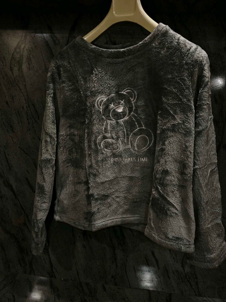 Cozy Teddy Bear Fuzzy Top