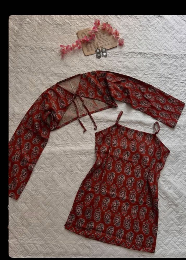 Custom desi corset back Kurta Set with Jacket