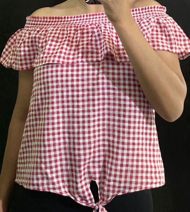 Red &amp; White Gingham Top