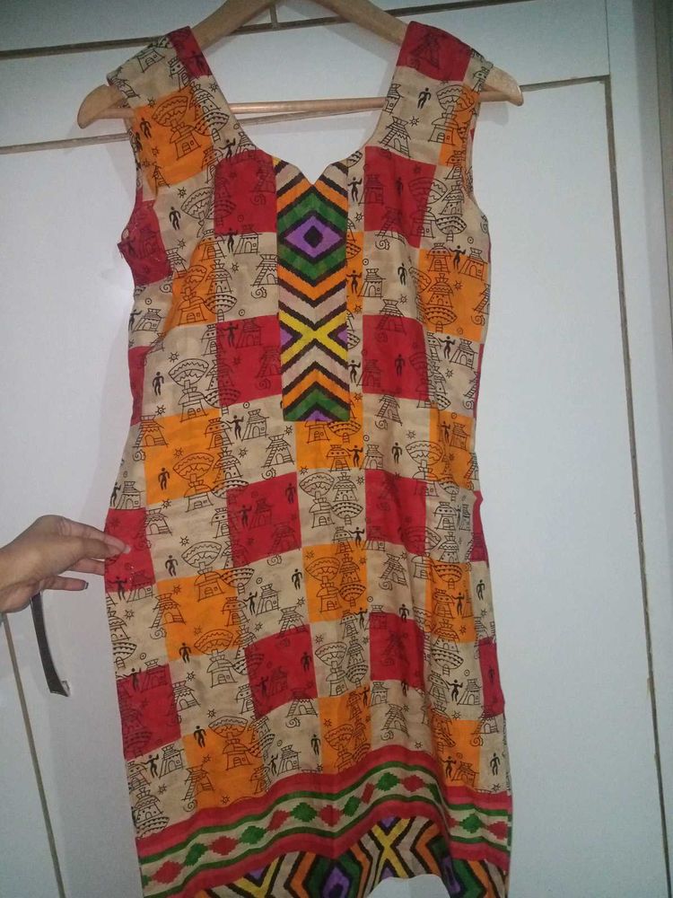 Vintage Pattern Sleeveless Dress