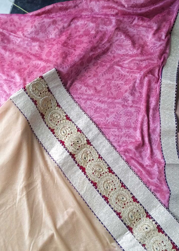 Elegant Saree with Gold Border