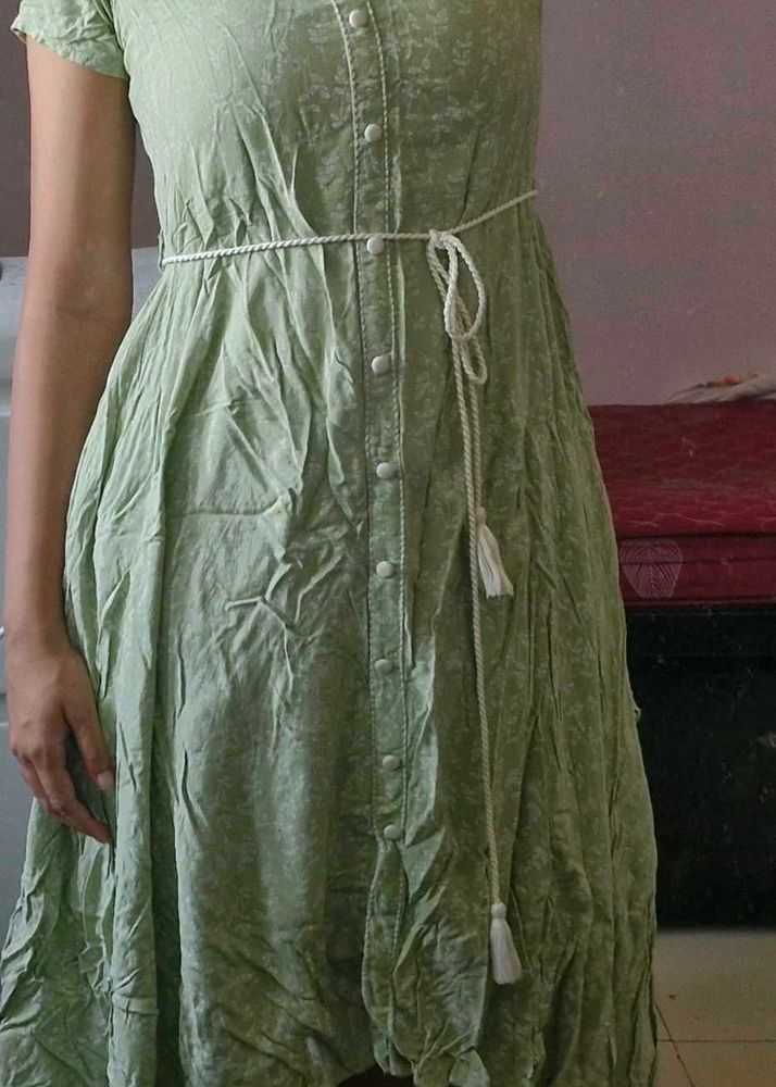 Light Green Printed Maxi Dress