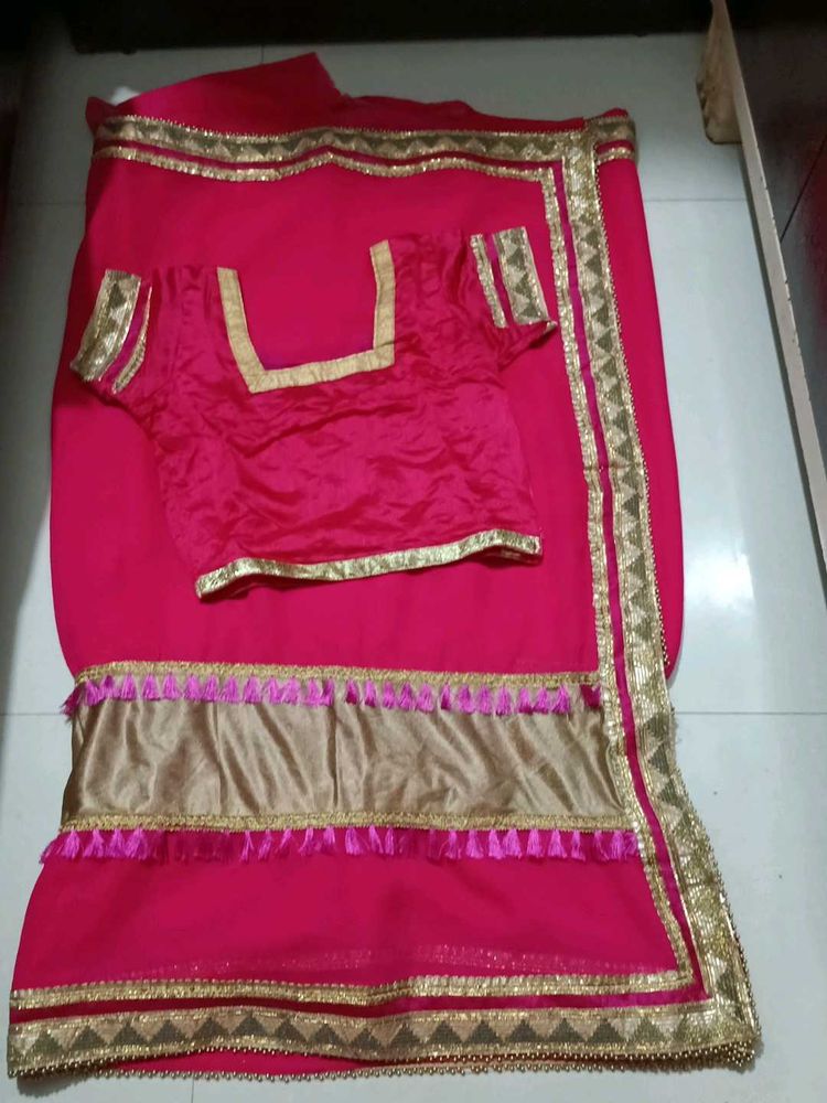 Stunning Pink Saree with Embellishments