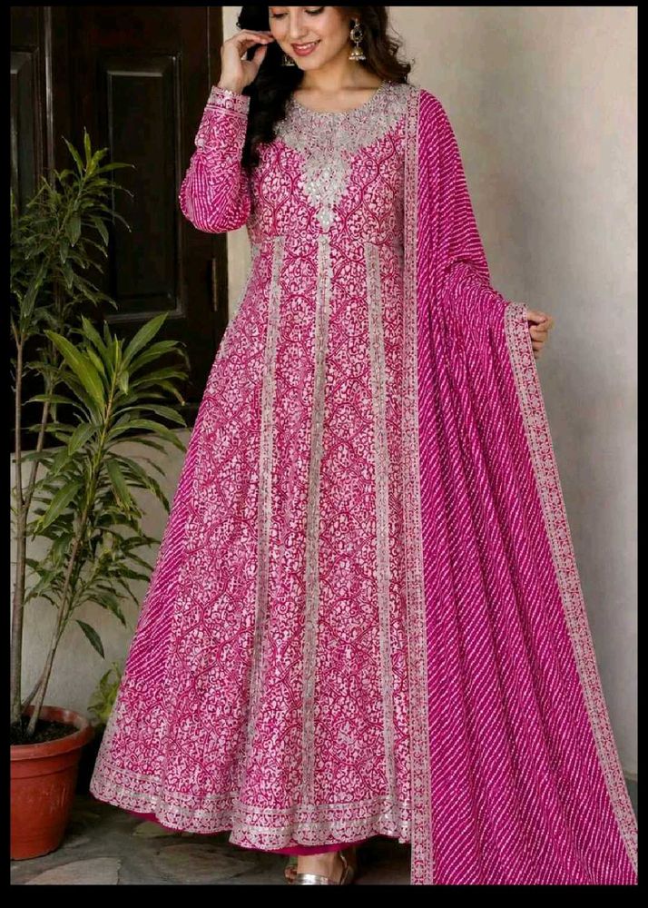 Stunning Pink Anarkali Suit