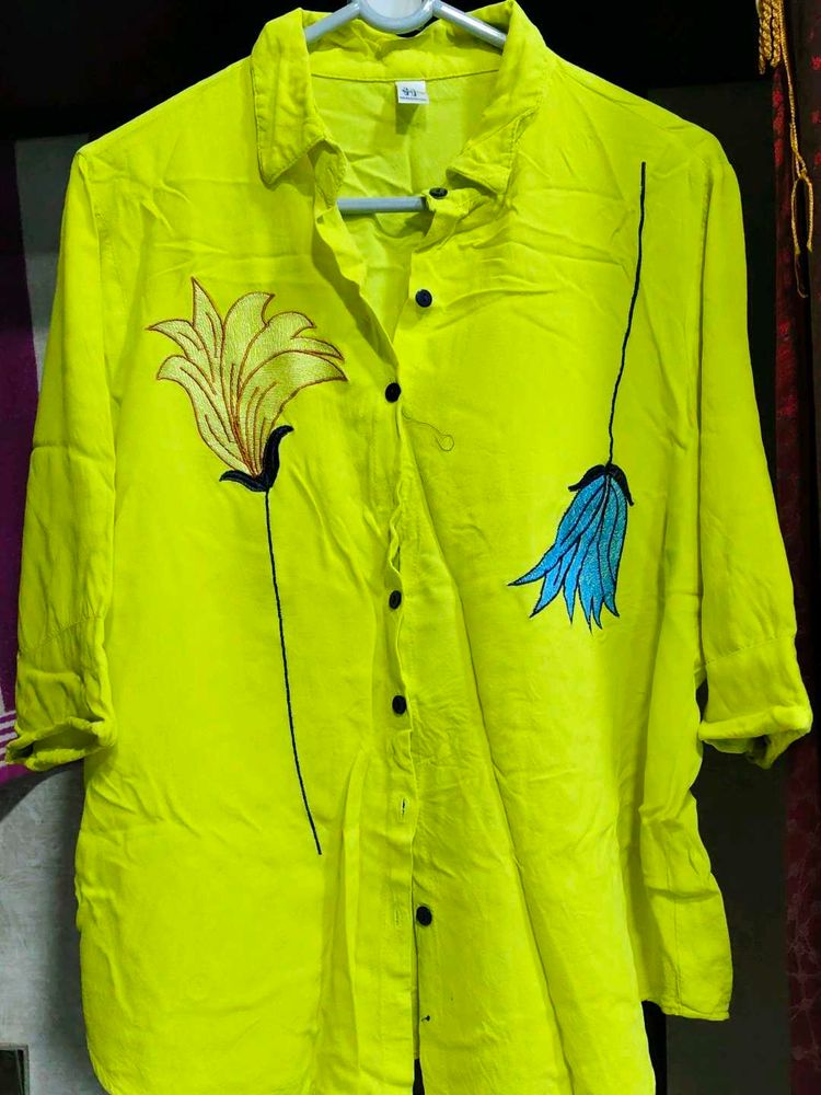 Vibrant Yellow Embroidery cord set
