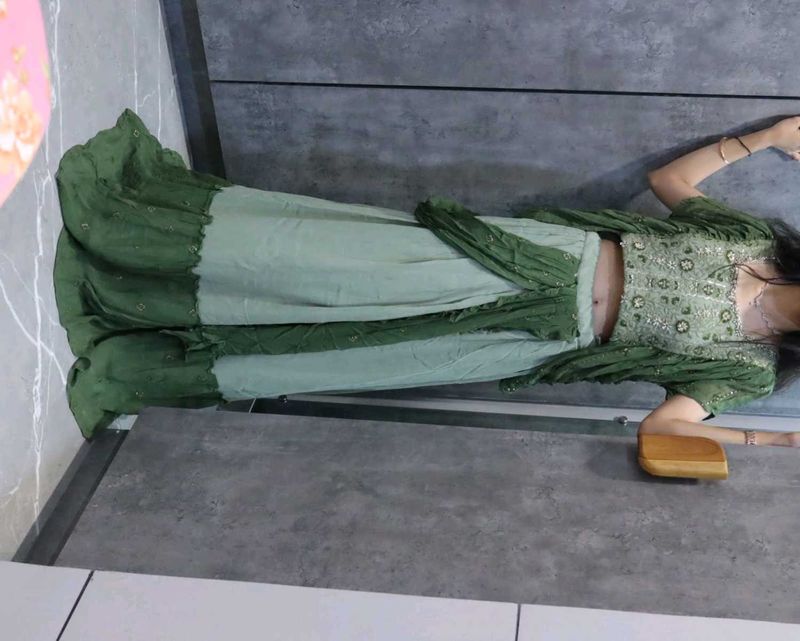 Beautiful Green Embroidered Lehenga Choli