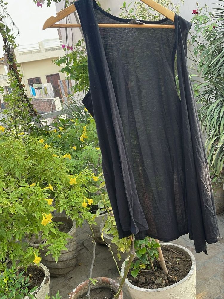 Sheer Black Sleeveless Top