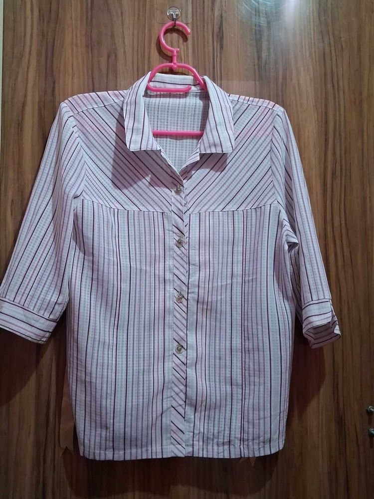 Striped Button-Up Shirt