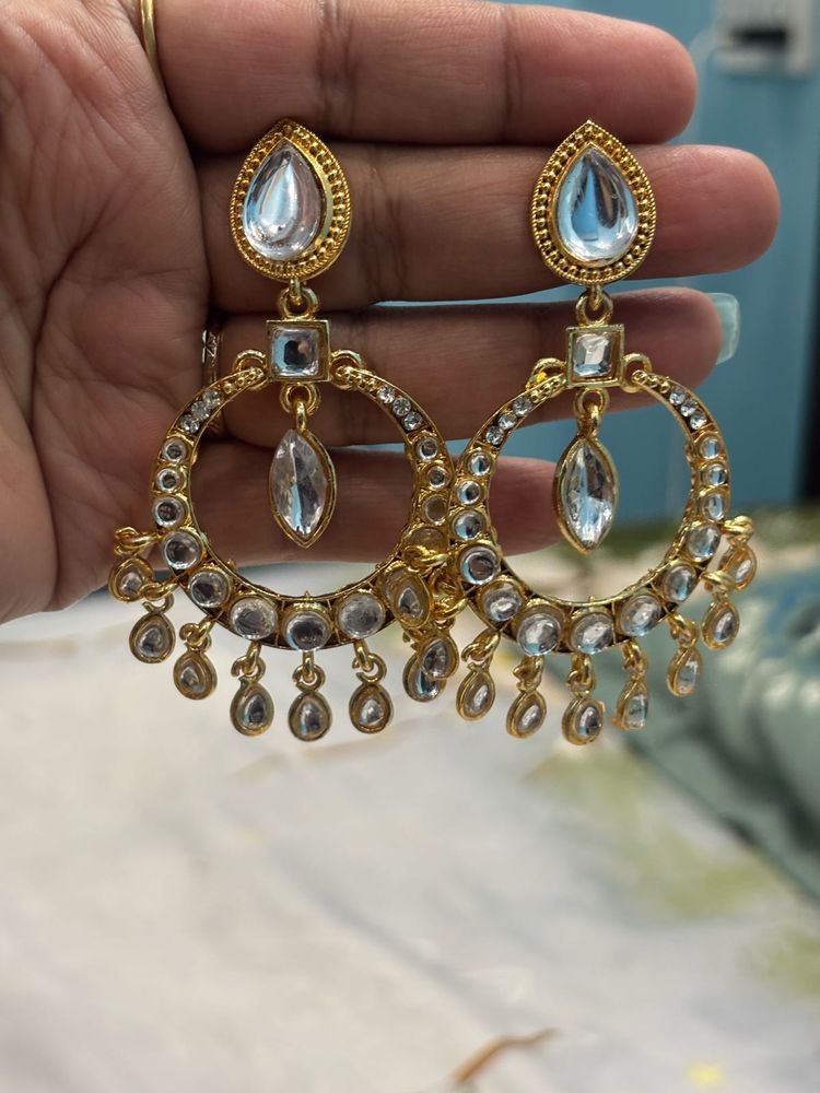 Elegant Kundan Drop Earrings