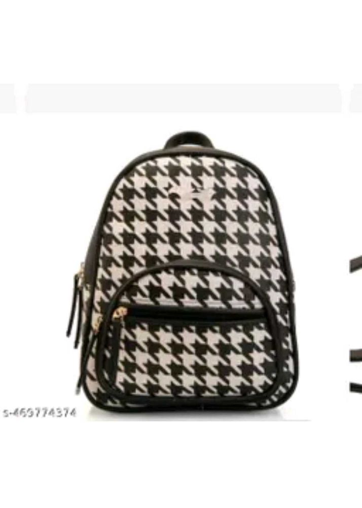 Stylish Black Houndstooth Backpack