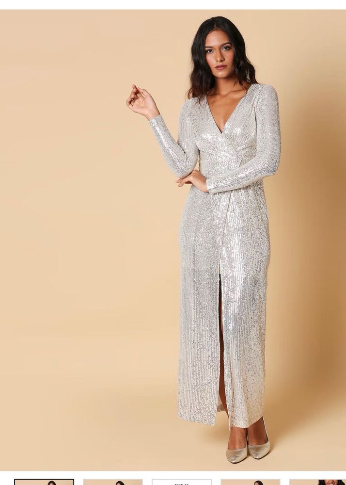 SALE! RSVP by Nykaa fashion Sequin Wrap Maxi Dress