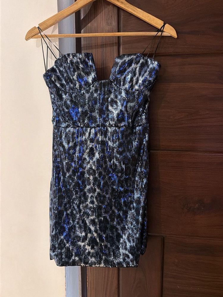 Sparkly Leopard Print Mini Dress