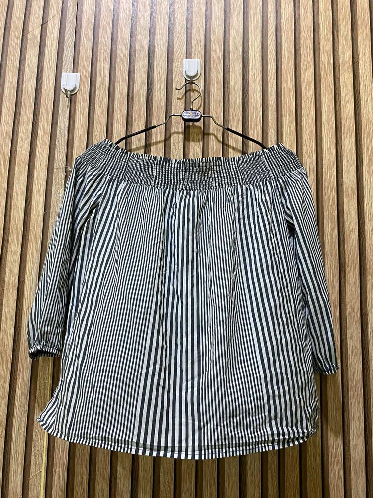 Striped Off-Shoulder Blouse