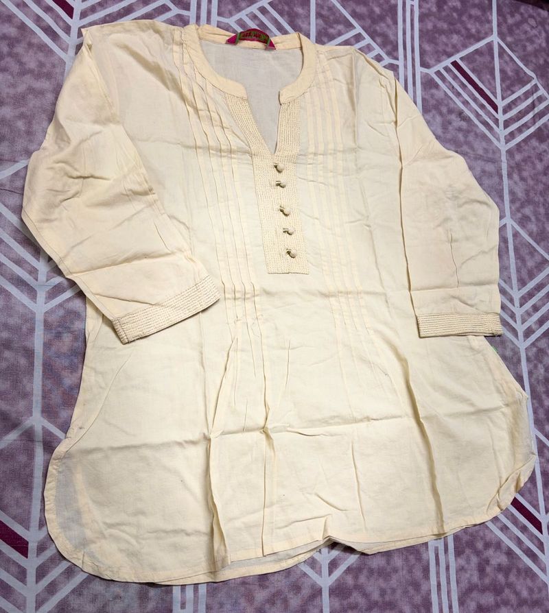 Yellow Cotton Top with Buttons