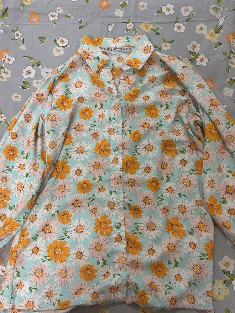 Floral Print Button-Up Shirt