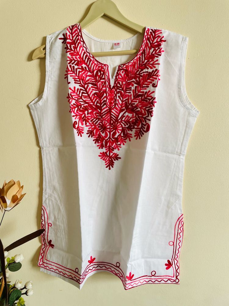 Embroidered White Top