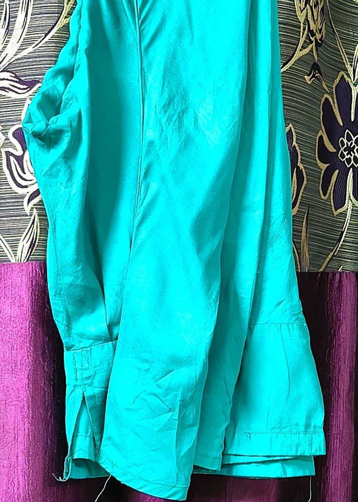 Chudidar Shalwar sea green soft and silk fabric