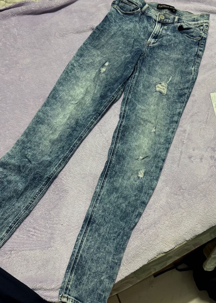 Distressed Acid Wash Jeans 26-30