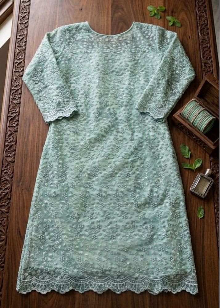 Elegant Light Blue Embroidered Kurta