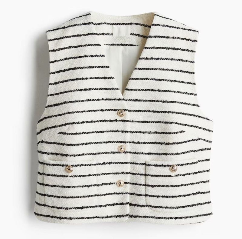 Striped Tweed Vest