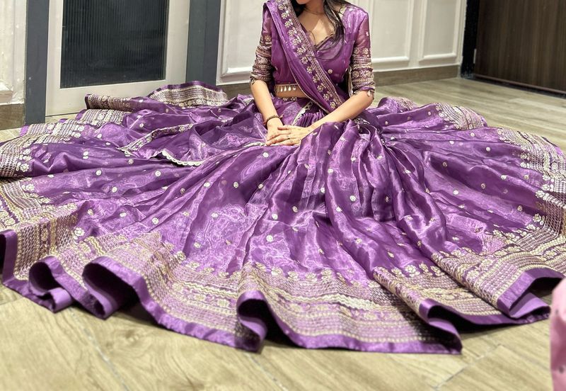 Vibrant Purple Embroidered Lehenga Set