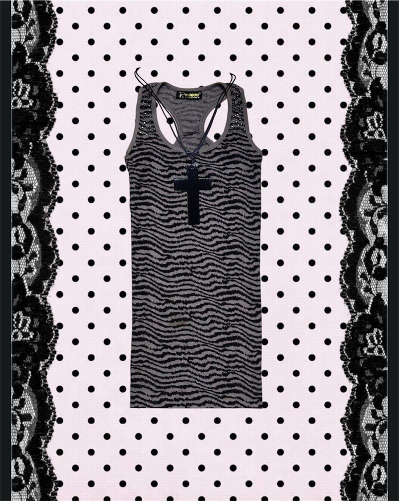 Grunge Striped tank top with embellishments
