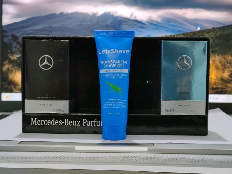 Mercedes Benz EDT Perfume (2 Pcs) &amp; Letshave Gel (1pcs)