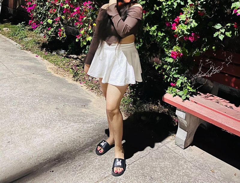 Cute White Flared Skirt
