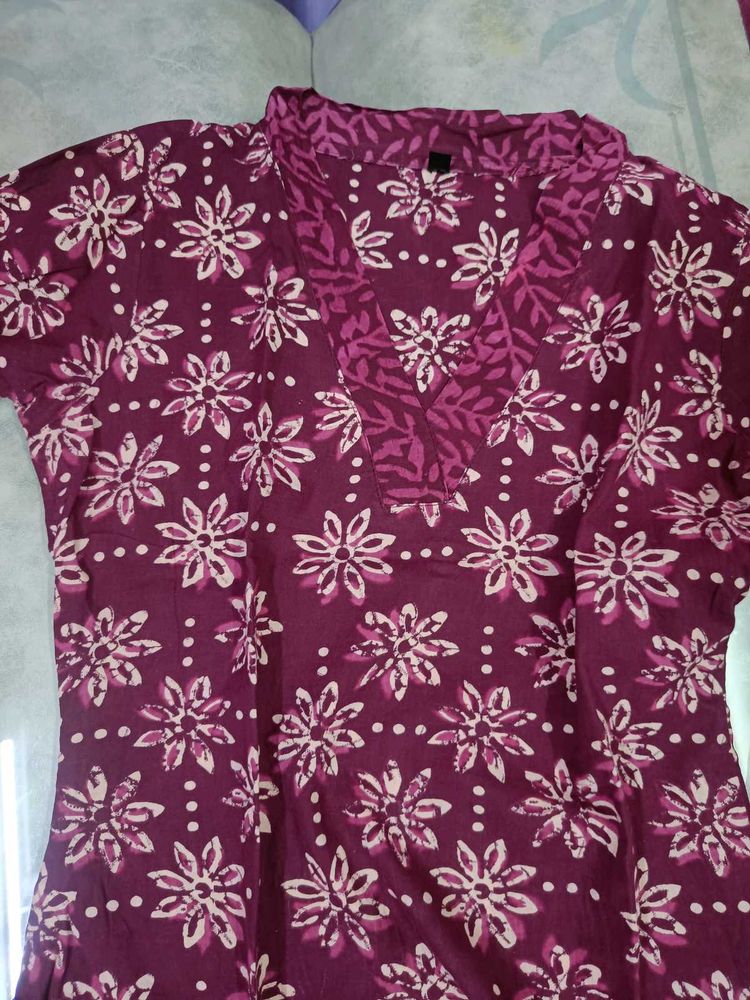 Cotton printed kurta set
