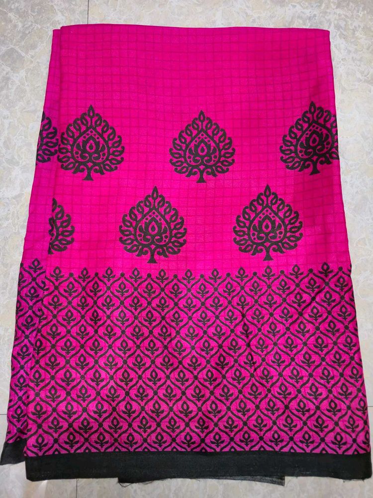 pink and yellow Saree